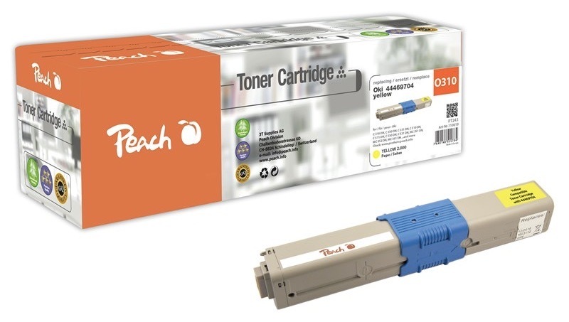 Toner Peach pro tiskárny OKI, žlutá barva