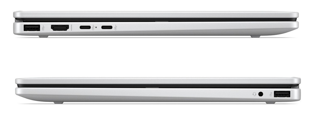 Notebook HP OmniBook 5 Flip AI 14-km0070ncx + Game Pass předplatné na 2 měsíce stříbrný Zavřený notebook HP OmniBook 5 Flip AI 14-km0070ncx z obou profilů