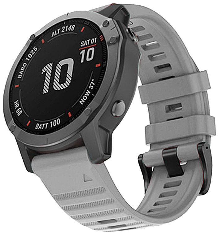 Řemínek RhinoTech pro Garmin QuickFit silikonový outdoor 22mm šedý