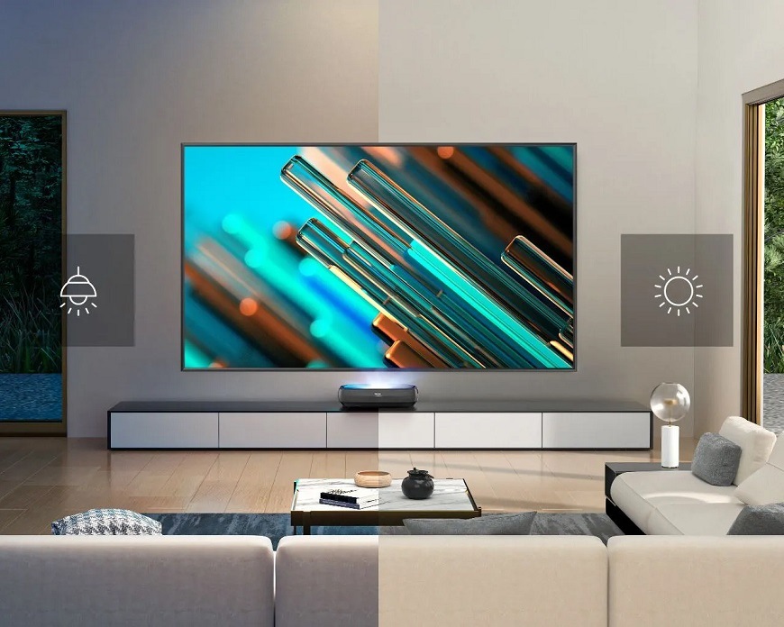 Laser TV Hisense 100L9HD Laser Smart TV Hisense 100L9H, černá, technologie proti oslnění