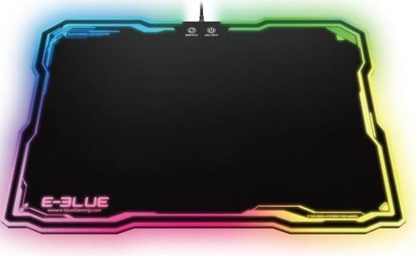 Podložka pod myš E-Blue RGB, 36,5 x 26,5 cm černá