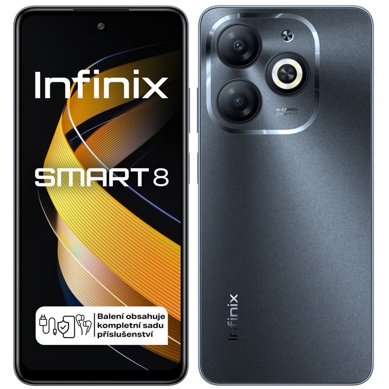 Mobilní telefon Infinix Smart 8 3 GB / 64 GB černý Mobilní telefon Infinix Smart 8 3 GB / 64 GB černý