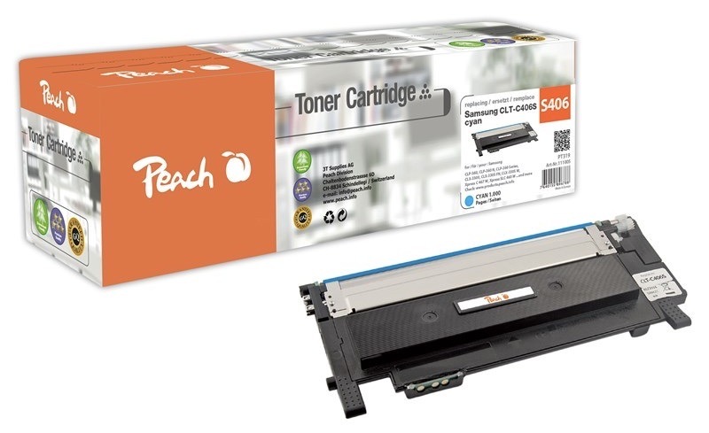 Toner Peach Samsung CLT-C406S/ELS, 1000 stran azurový