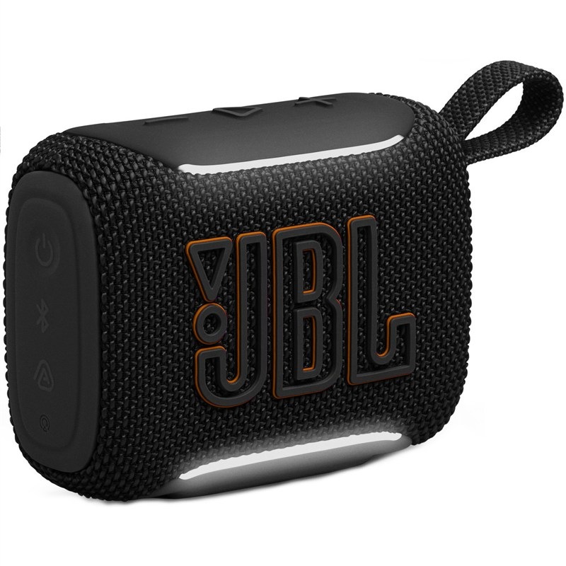 Přenosný reproduktor JBL GO5 v černé barvě.