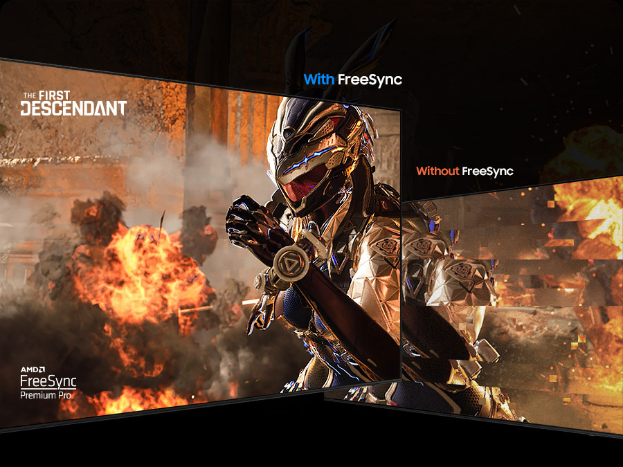 Srovnání obrazu s AMD FreeSync Premium Pro a bez ní