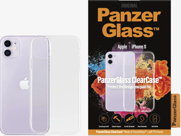 Tvrzené sklo PanzerGlass na Apple iPhone 11 + kryt na mobil Clear Case průhledné PanzerGlass pro Apple iPhone 11, průhledná