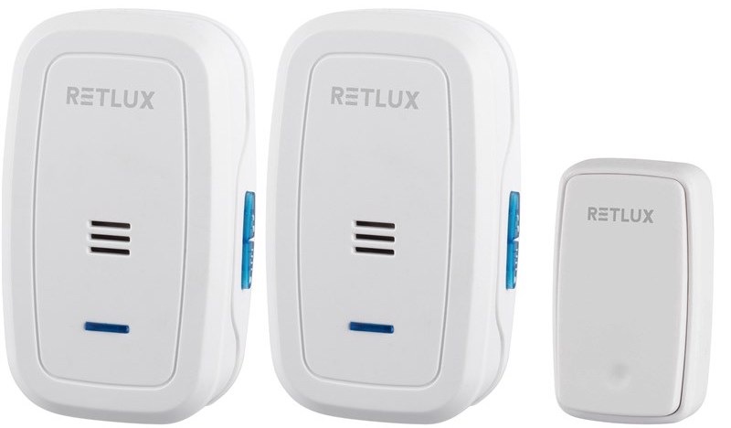 Zvonek bezdrátový RETLUX RDB 104, 2x zvonek do sítě 230V +  tlačítko bílý