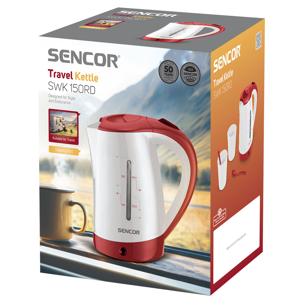 Rychlovarná konvice Sencor SWK 150RD bílá/červená