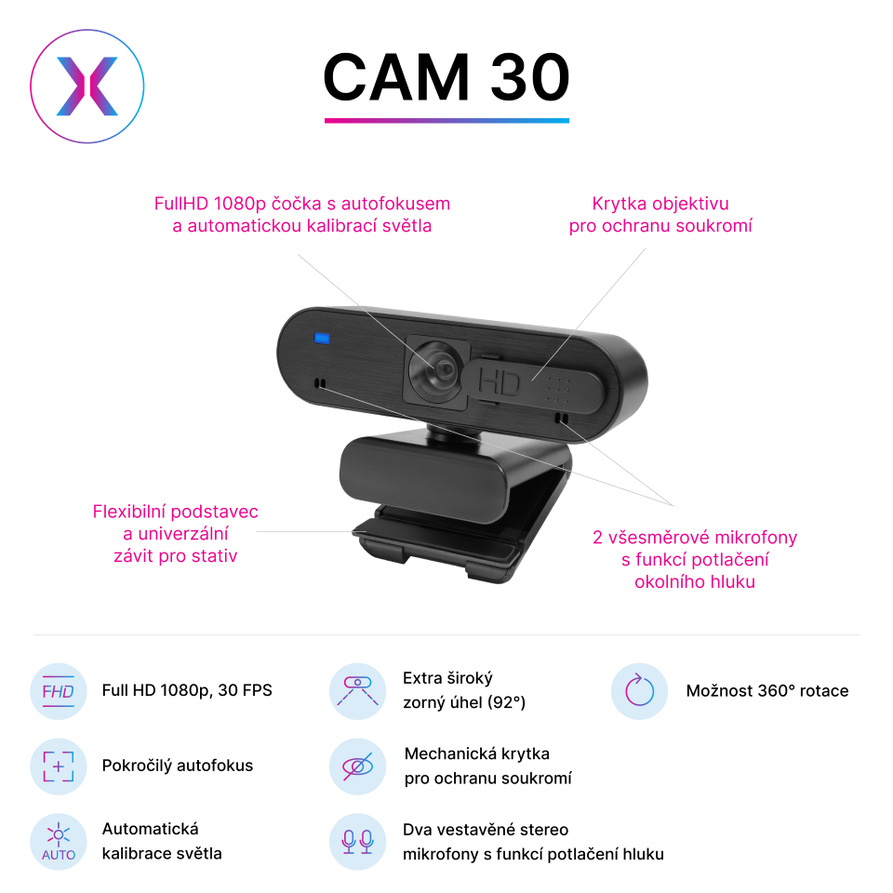 Webkamera Visixa CAM 30 černá Webkamera Visixa CAM 30 černá