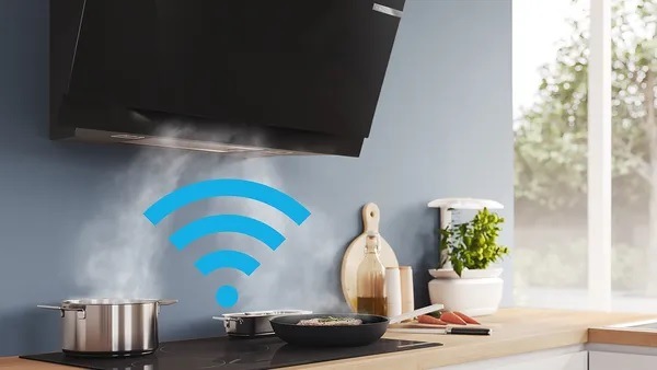 Odsavač par Bosch Serie 8 DWK91LT60 černý BOSDWK91LT60_propojeni
