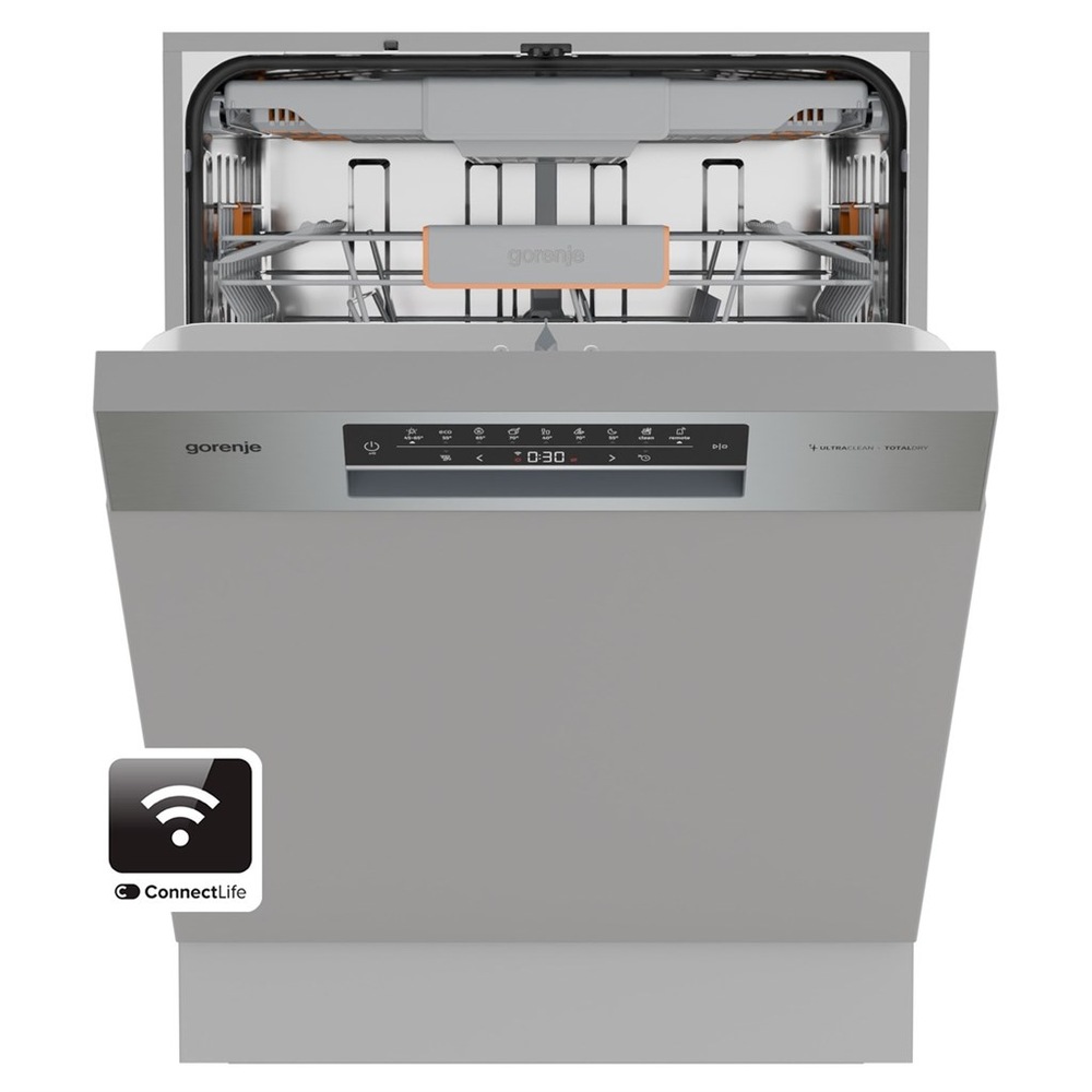 Přední pohled na vestavnou myčku Gorenje GI673B90X.