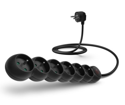 Kabel prodlužovací Connect IT 230 V, 6 zásuvek, s vypínačem, 5m černý