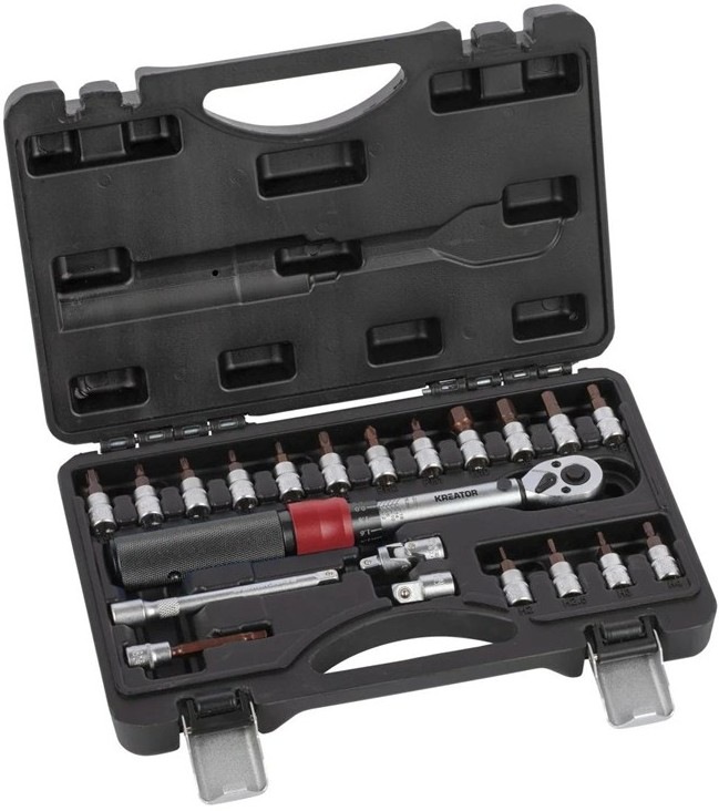 Momentový klíč Kreator KRTH31001 SET s příslušenstvím v praktickém kufru
