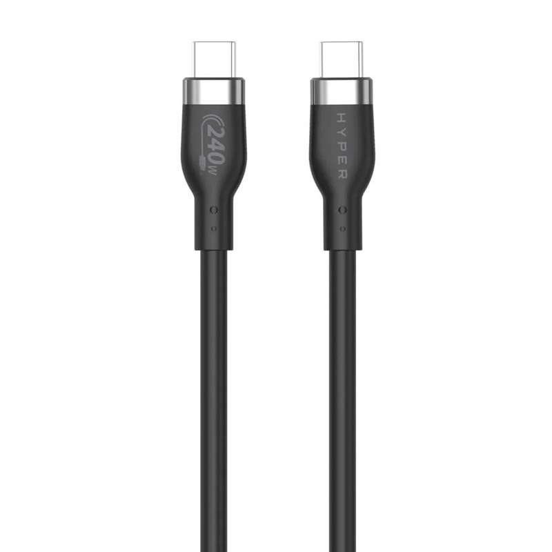 Kabel Hyper Silicone 240W, USB-C / USB-C, 1 m černý