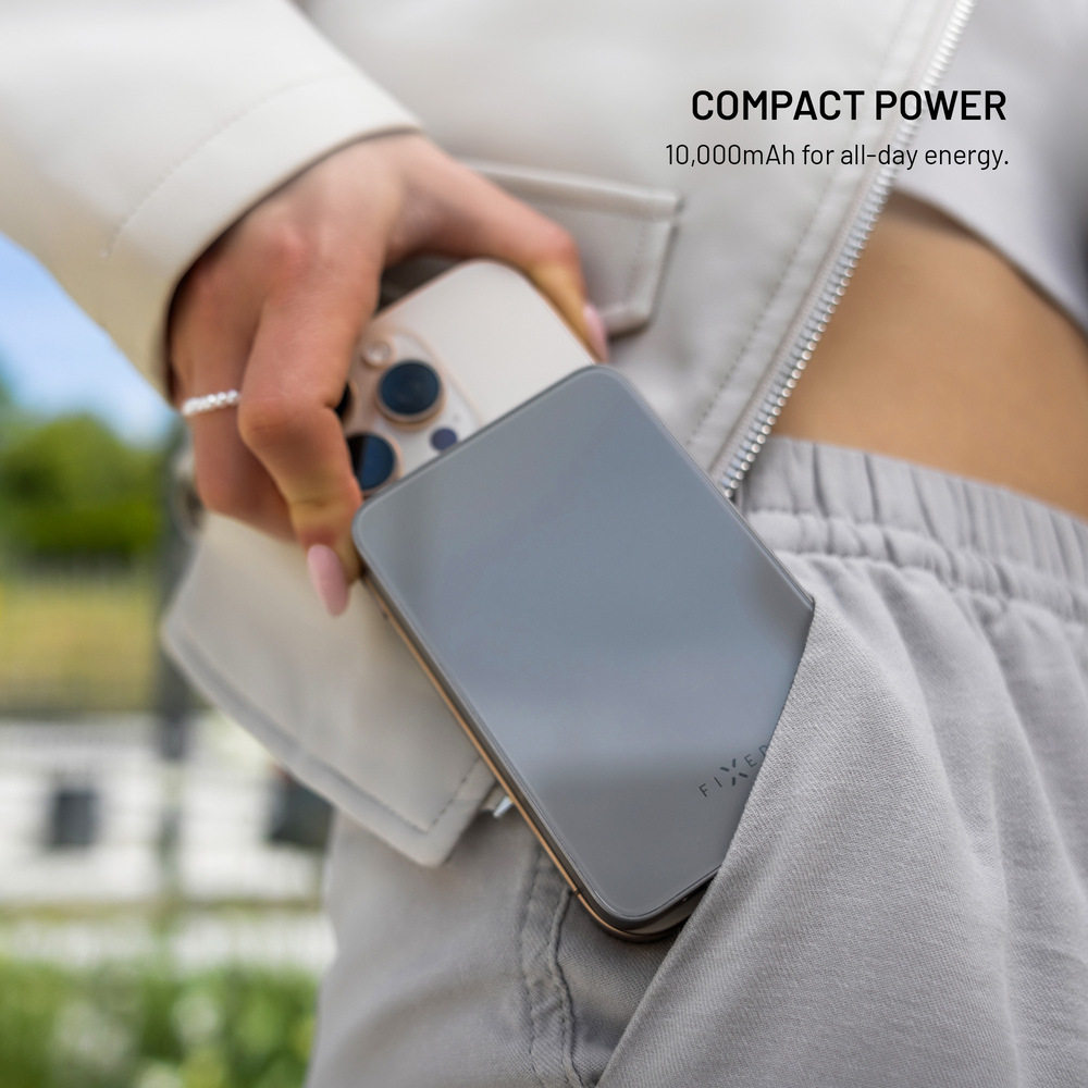 Powerbanka FIXED MagZen 10 Crystal s Qi2 a MagSafe, 10000 mAh černá