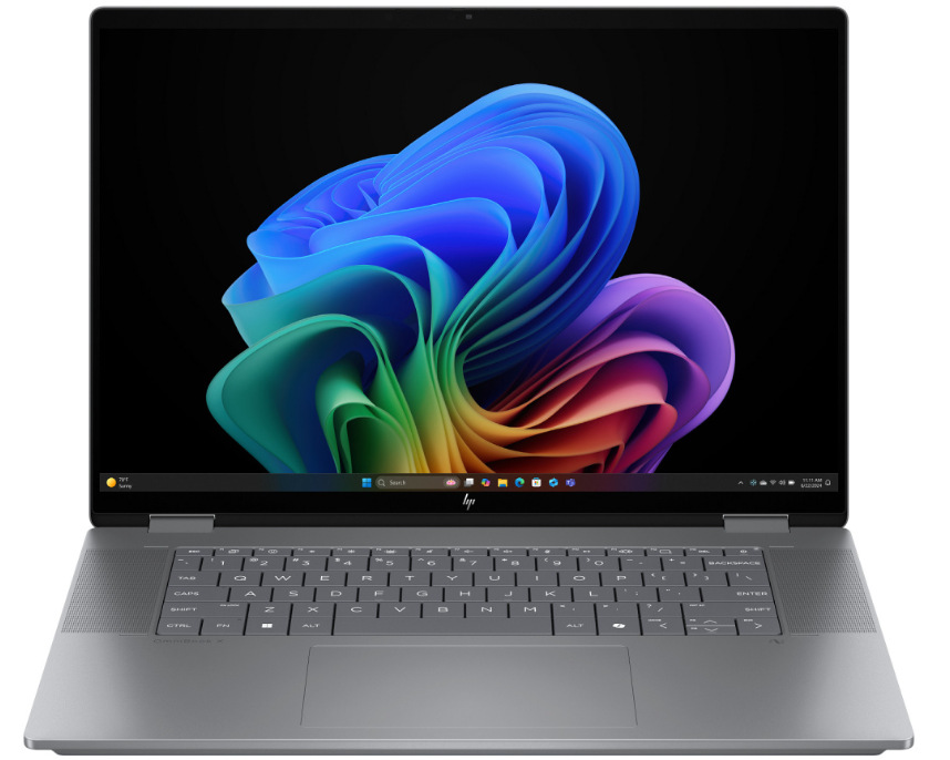 Notebook HP OmniBook X Flip NG AI 16-ar0003nc + Game Pass předplatné na 3 měsíce šedý Detail displeje notebooku HP OmniBook X Flip NG AI PC 16-ar0001nc z přední strany
