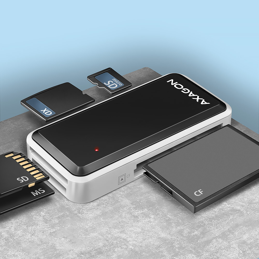 Axagon MINI Card Reader USB 2.0 je lehká 26 g