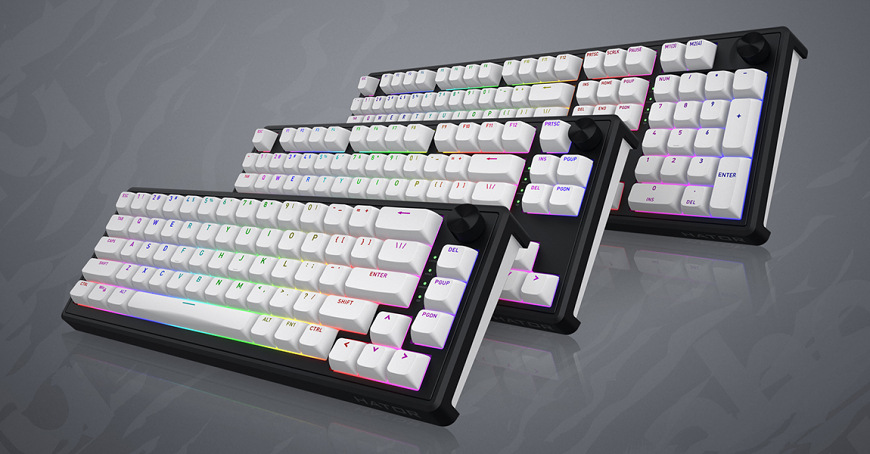Klávesnice řady HATOR Skyfall Wireless ve třech velikostech s RGB podsvícením