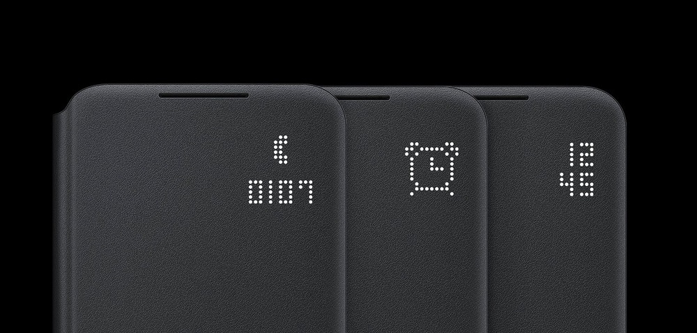 Pouzdro na mobil flipové Samsung LED View na Galaxy S22 šedé