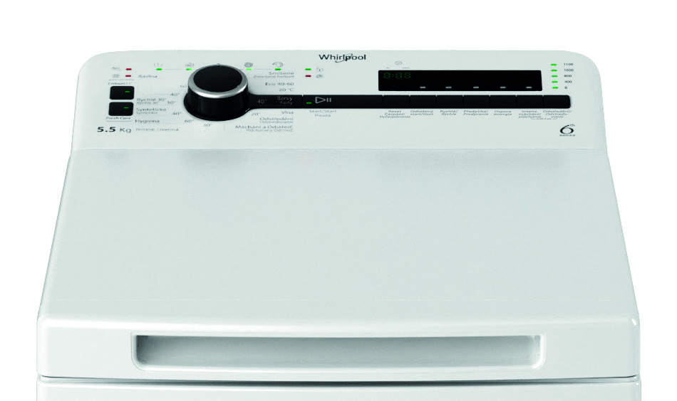 Pračka Whirlpool TDLRB 55140S CS/N bílá Pračka Whirlpool TDLRB 55140S CS/N, bílá, vrchem plněná, český panel