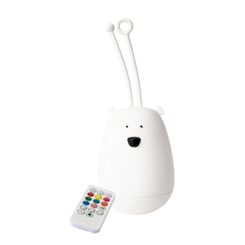 Dětská LED lampička Rabbit & Friends medvídek k zavěšení bílá