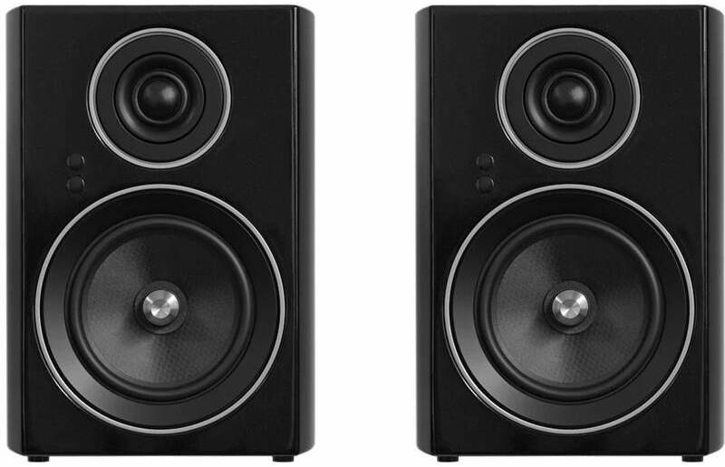 Reproduktory Jamo C707PA MKII (2 ks) černé regálové aktivní reproduktory s dvoupásmovou konstrukcí a černou ozvučnicí