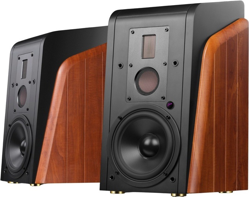 Aktivní regálové reproduktory Swan M300MKII, hnědá barva