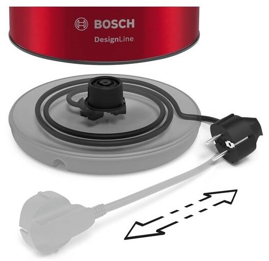 Rychlovarná konvice Bosch DesignLine TWK3P424 černá/červená Rychlovarná konvice Bosch DesignLine TWK3P424 černá/červená