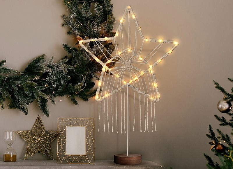 LED dekorace Solight hvězda stolní, pletená, 35x LED, 2x AAA