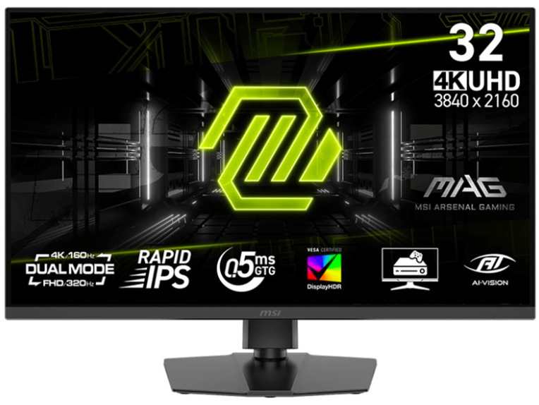 Monitor MSI MAG 322URDF E16 31.5",LED podsvícení, IPS panel, 0.5ms, 1000: 1, 400cd/m2, 3840 × 2160, - černý