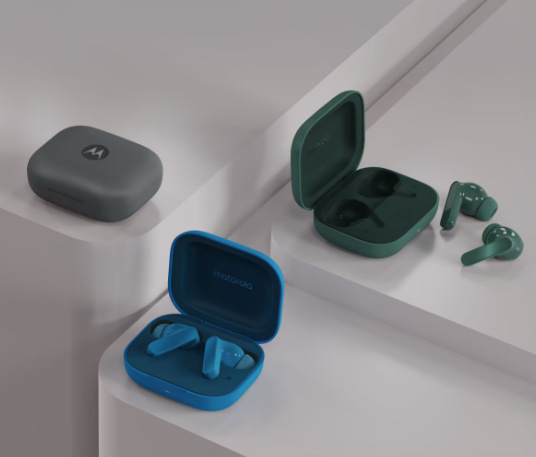 Sluchátka Motorola Moto Buds Bass šedá Sluchátka Motorola Moto Buds Bass v různých barvách s pouzdry