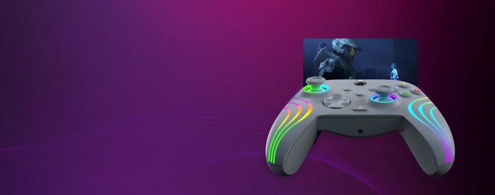 Gamepad PDP Afterglow Wave RGB Wired Controller pro Xbox One/Series šedý PDP Afterglow Wave RGB Wired Controller pro Xbox Series X|S / Xbox One / PC (049-024-GE)