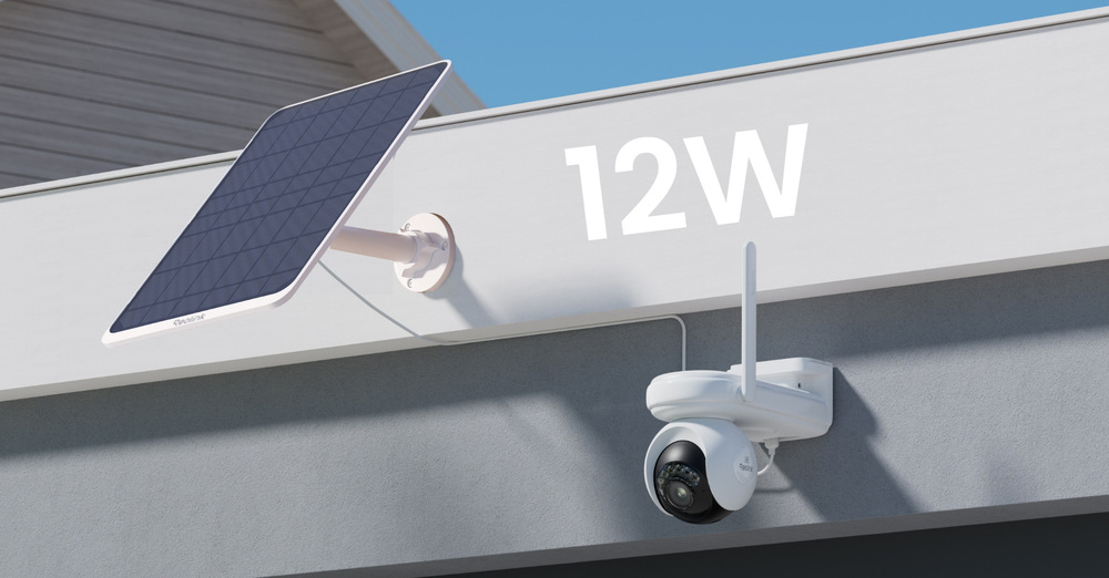 Solární panel Reolink Solar Panel 3 bílý Nabíjení výkon 12 W poskytuje vysokou účinnost a usnadňuje používání v každém prostoru