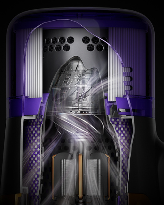 Tyčový vysavač Dyson V12s Detect Slim Submarine + sada pro detailní úklid stříbrný Detail filtrace zahrnující HEPA filtr ve vysavači Dyson