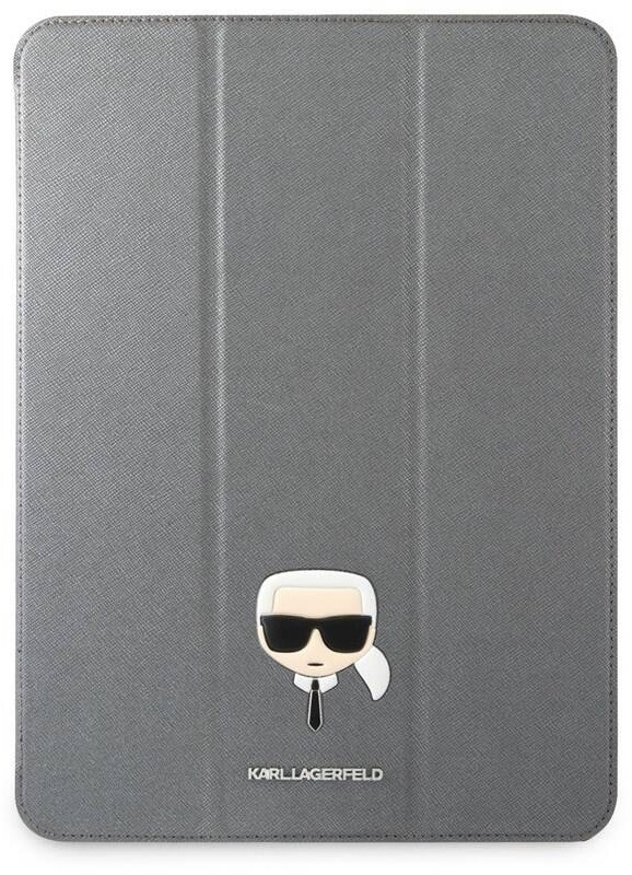 Pouzdro na tablet Karl Lagerfeld Head Saffiano na Apple iPad Pro 11" stříbrné