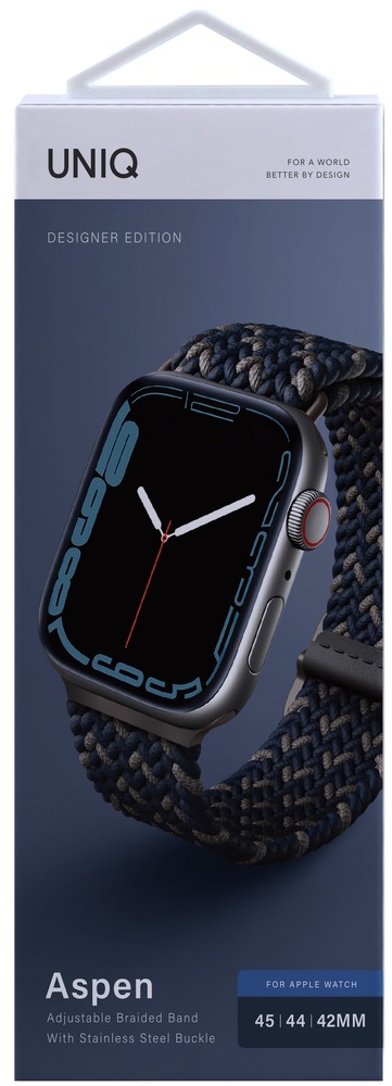 Řemínek Uniq Aspen Designer Edition na Apple Watch 42/44/45/49mm modrý Řemínek Uniq Aspen Designer Edition na Apple Watch 42/44/45/49mm modrý