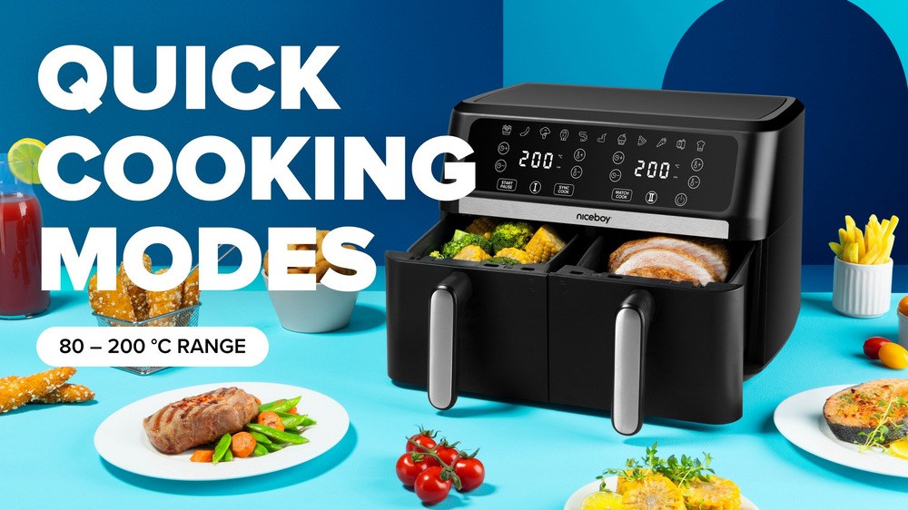 Fritéza horkovzdušná Niceboy AirFryer DUO černá Fritéza horkovzdušná Niceboy AirFryer DUO černá