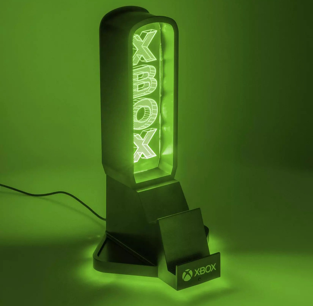 Stojánek Alltoys XBOX Headset Stand LED Light Efektně zeleně nasvícený stojan na sluchátka.