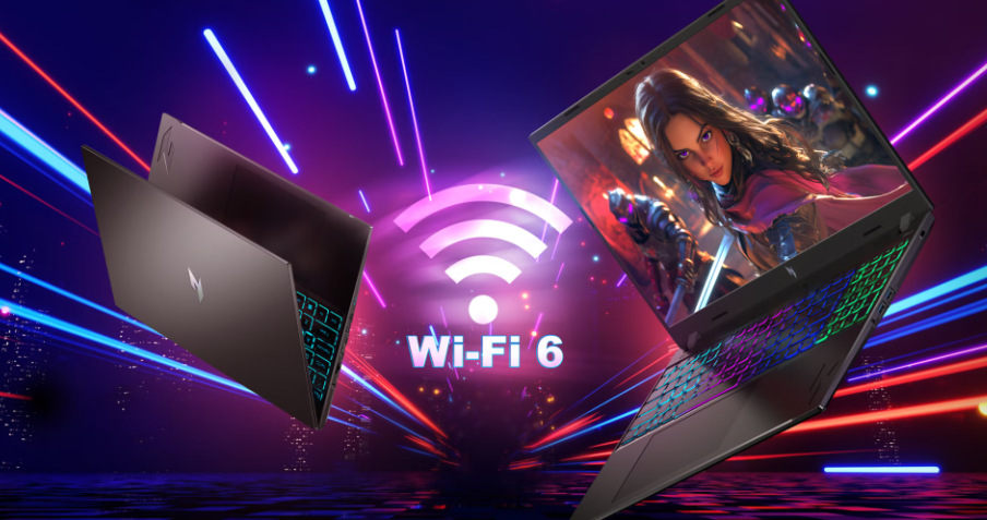 Notebook Acer Nitro V 16 (ANV16-I31-9250) černý Acer Nitro V 16 přináší moderní Wi-Fi 6 a porty USB-C