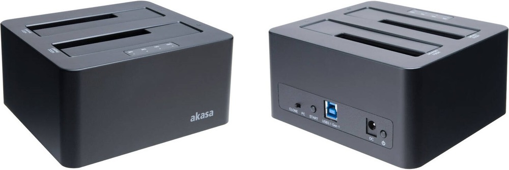 Box na HDD AKASA DuoDock X3 HDD/SSD, USB 3.1, 2.5" a 3.5", pro 2 disky současně Akasa DuoDock X3