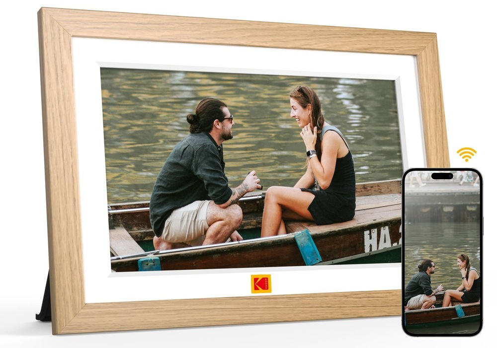 Elektronický fotorámeček Kodak RCF-1018W hnědý Fotorámeček digitální Kodak RCF-1018W se ovládá jednoduše dotykovým displejem