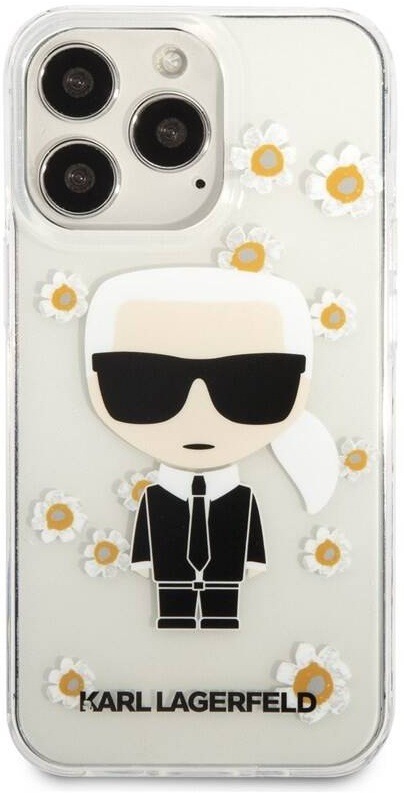 Kryt na mobil Karl Lagerfeld Ikonik Flower na Apple iPhone 13 Pro průhledný