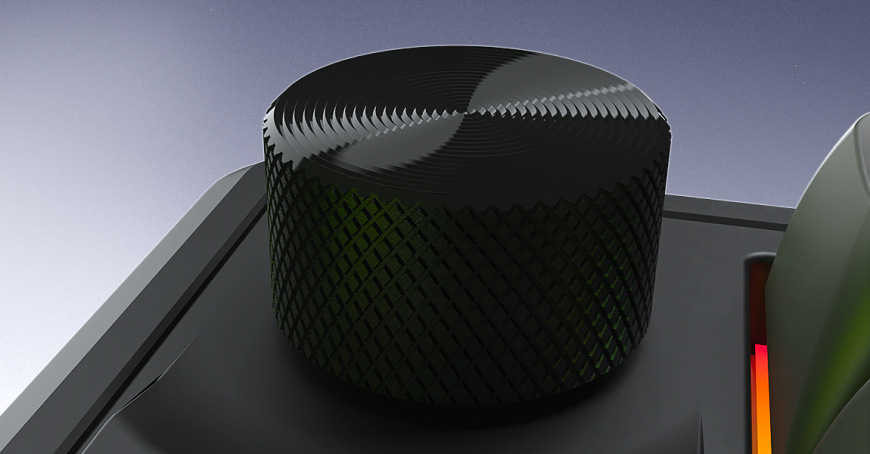 Detail otočného ovládacího kolečka klávesnice HATOR Skyfall Pro Wireless