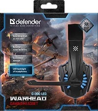 Headset Defender Warhead G-390 LED černý/modrý Defender Warhead