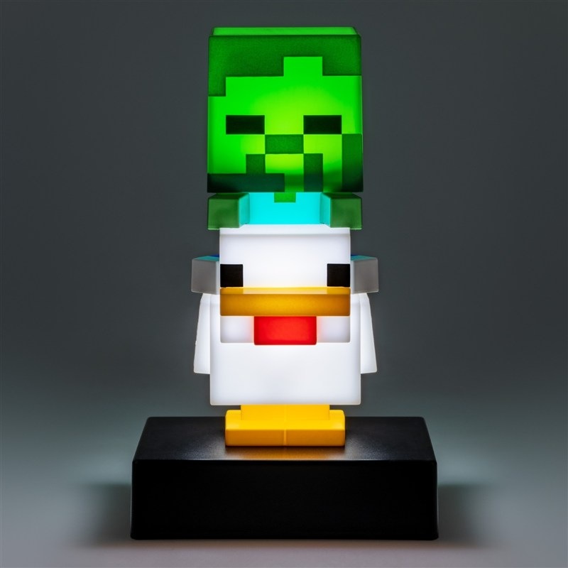 Dekorativní LED Paladone Icon Light Minecraft - Chicken Jockey bílé/zelené