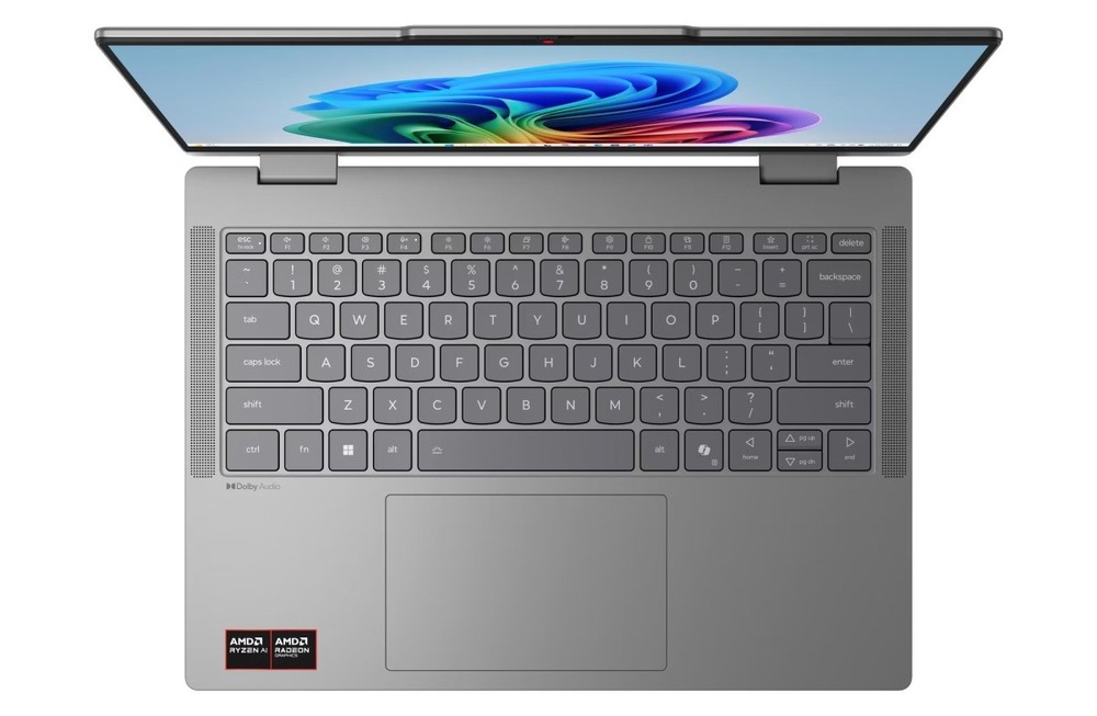 Pohled shora na klávesnici notebooku Lenovo IdeaPad 5 2-in-1 14AGP11