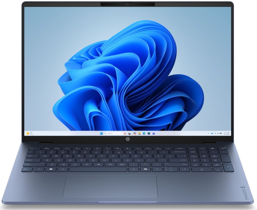 Notebook HP OmniBook 5 16-bn0001ncx + Game Pass předplatné na 2 měsíce modrý Notebook HP OmniBook 5 v čelním pohledu s otevřenou obrazovkou