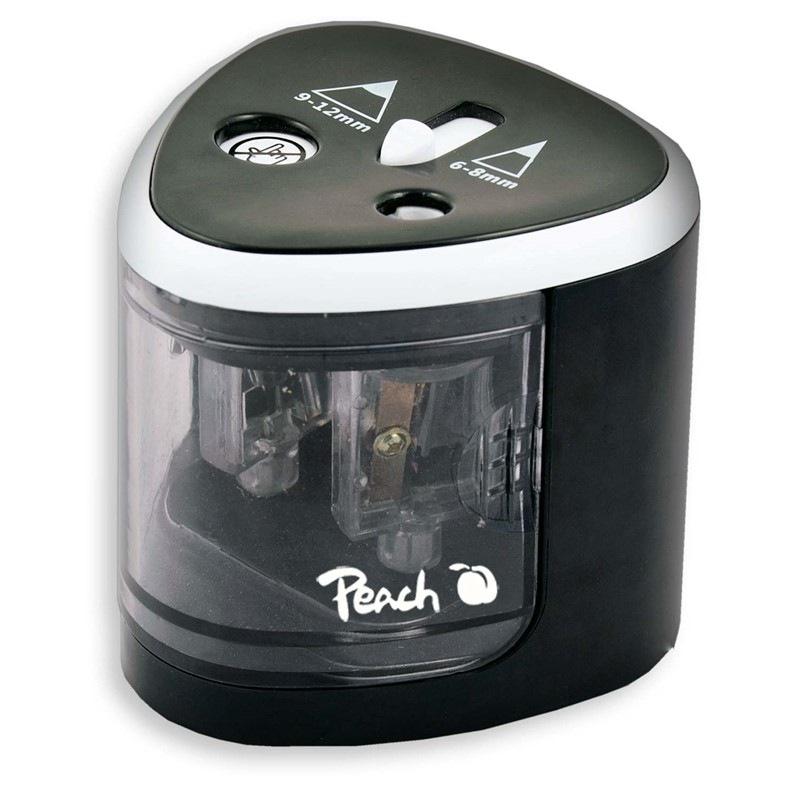 Ořezávátko Peach na tužky, 4xAA, dětský zámek černé