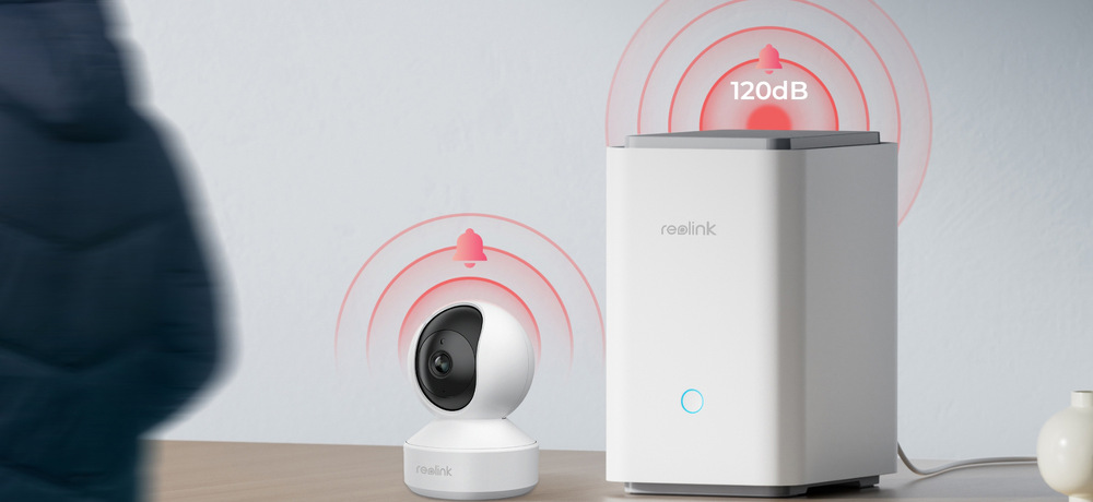 O hrozícím nebezpečí vás přístroj Reolink Hub P1 ihned informuje pomocí nastavitelného alarmu
