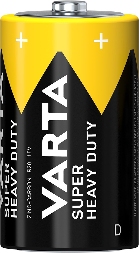 Baterie zinkouhlíková Varta Super Heavy Duty D, R20, blistr 2ks